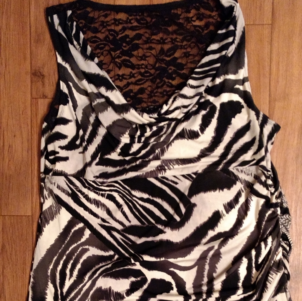 Zebra print faux wrap dress